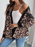 Leopard Collared Neck Button Up Shacket - Trendsi - Flyclothing LLC