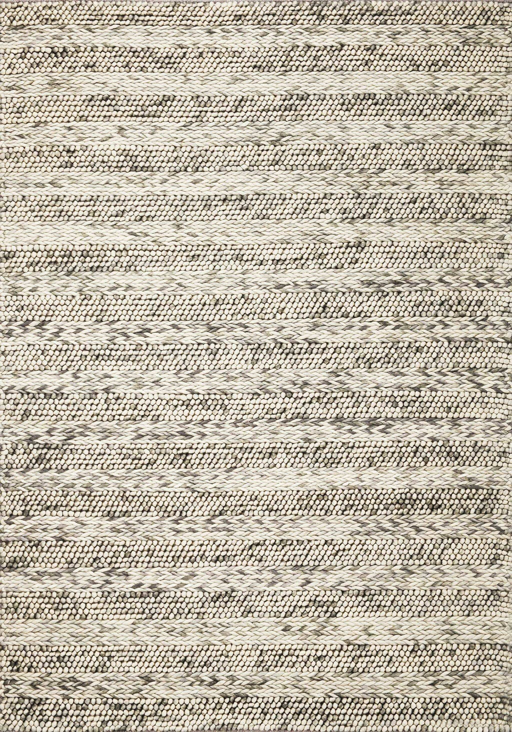 9' X 13' Grey Heather Hand Woven Knobby Stripes Indoor Area Rug - Homeroots - Flyclothing LLC