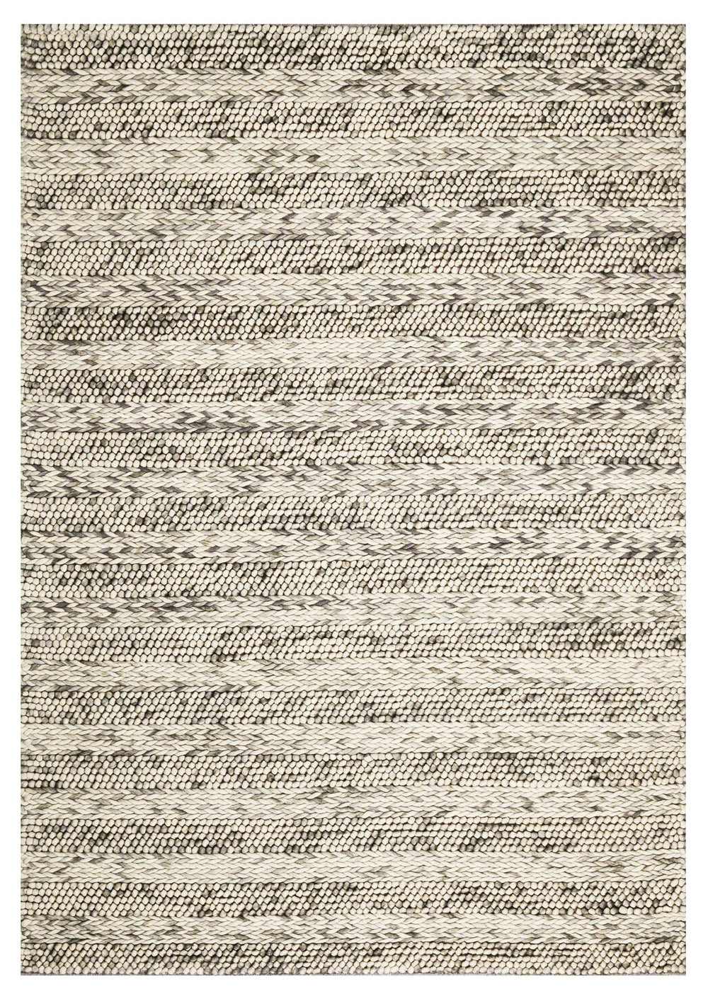 9' X 13' Grey Heather Hand Woven Knobby Stripes Indoor Area Rug - Homeroots - Flyclothing LLC