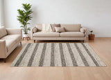 9' X 13' Wool Grey Or White Area Rug - Homeroots - Flyclothing LLC