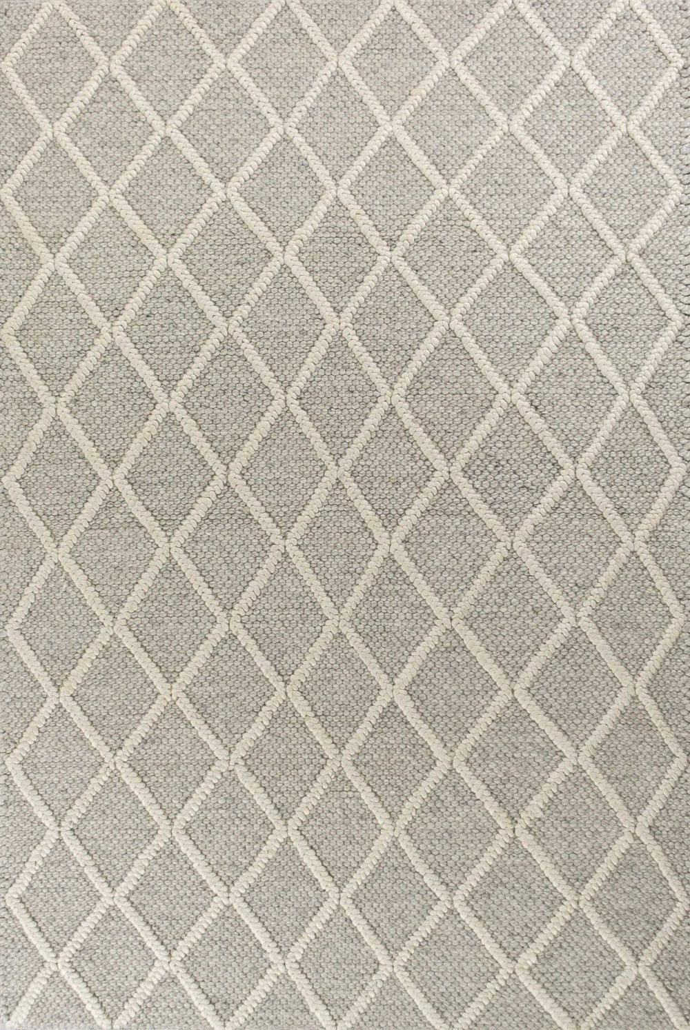 9' X 13' Grey Hand Woven Diamond Pattern Indoor Area Rug - Homeroots - Flyclothing LLC
