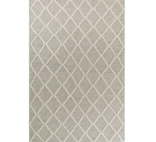 9' X 13' Grey Hand Woven Diamond Pattern Indoor Area Rug - Homeroots - Flyclothing LLC