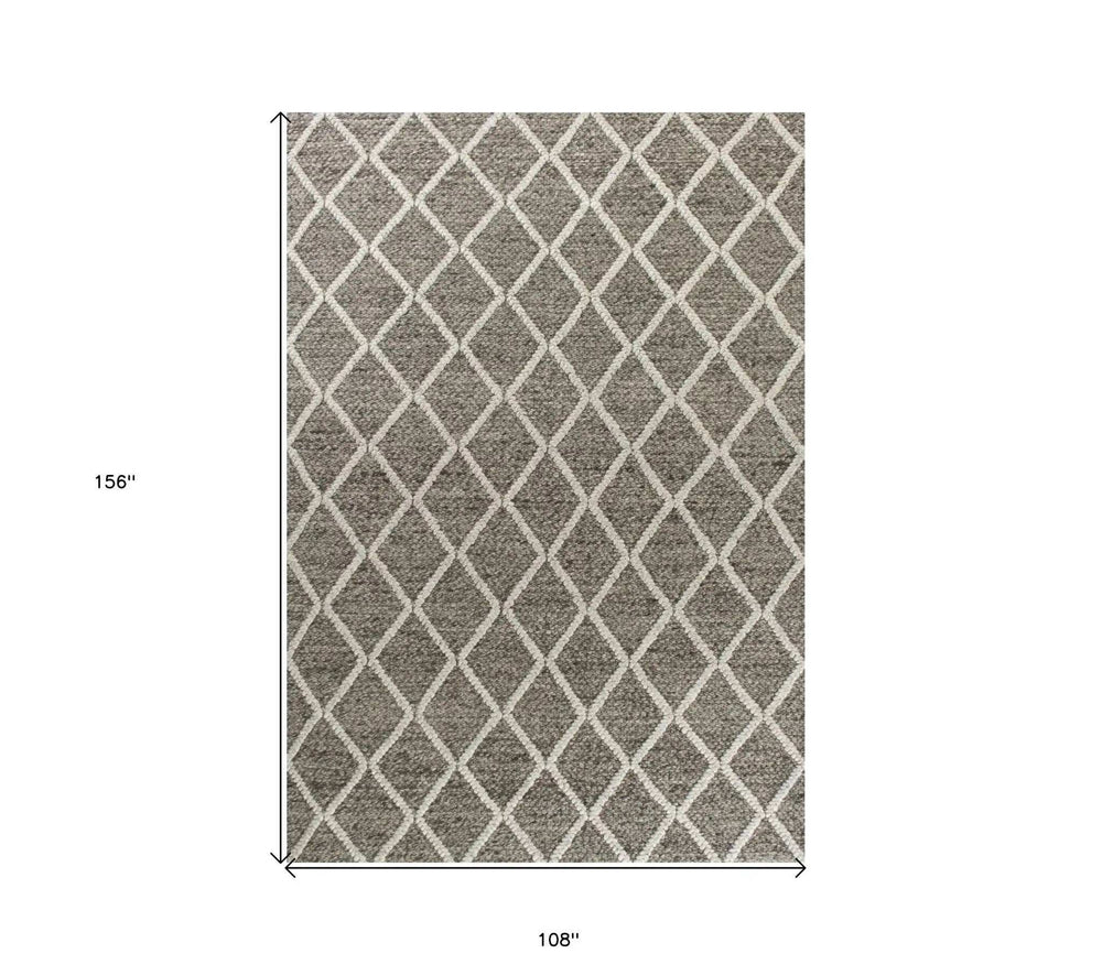 9' X 13' Wool Dark Grey Area Rug - Homeroots - Flyclothing LLC