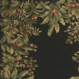 9' X 13' Green and Black Wool Tropical Floral Hand Tufted Area Rug - Homeroots - Flyclothing LLC