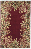 9' X 13' Ruby Red Wool Floral Hand Tufted Area Rug - Homeroots - Flyclothing LLC