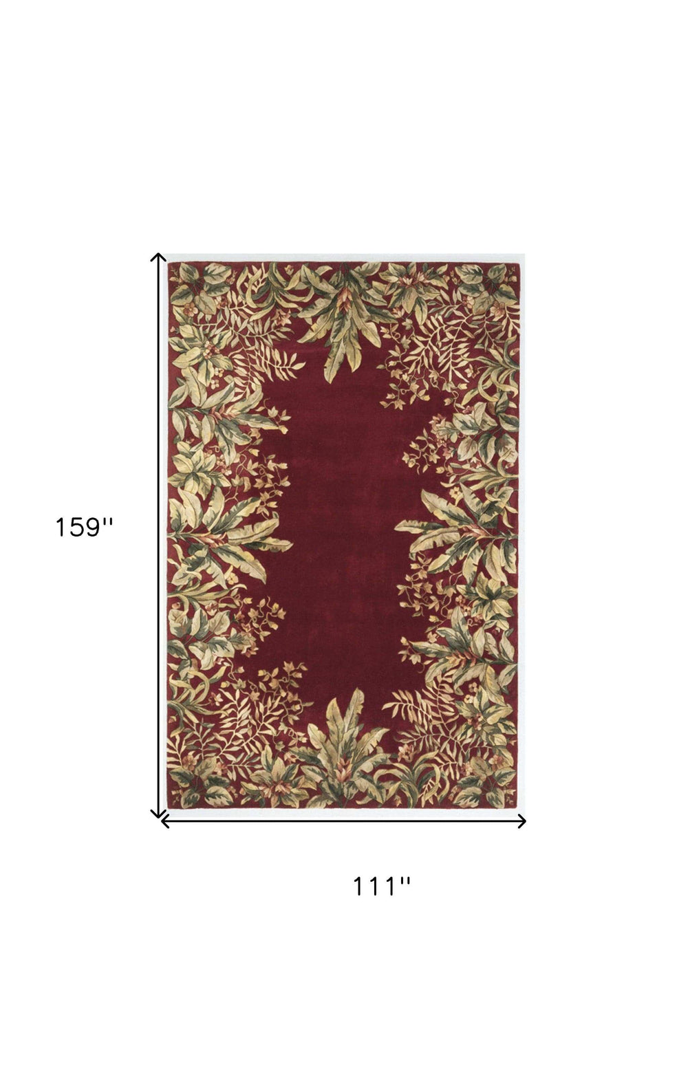 9' X 13' Ruby Red Wool Floral Hand Tufted Area Rug - Homeroots - Flyclothing LLC