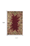 9' X 13' Ruby Red Wool Floral Hand Tufted Area Rug - Homeroots - Flyclothing LLC