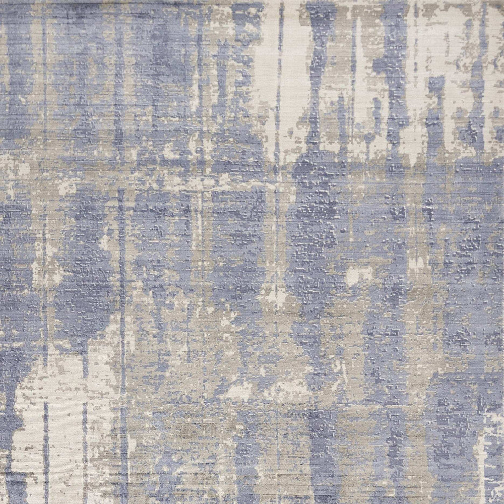 9' X 13' Grey Blue Hand Loomed Abstract Brushstroke Indoor Area Rug - Homeroots - Flyclothing LLC