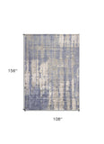 9' X 13' Grey Blue Hand Loomed Abstract Brushstroke Indoor Area Rug - Homeroots - Flyclothing LLC