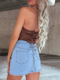 Western Embroidered Denim Mini Skirt - Trendsi - Flyclothing LLC