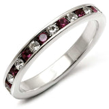 35126 - High-Polished 925 Sterling Silver Ring with Top Grade Crystal in Amethyst - Alamode - Flyclothing LLC