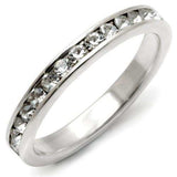 35128 - High-Polished 925 Sterling Silver Ring with Top Grade Crystal in Clear - Alamode - Flyclothing LLC