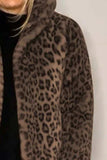 Full Size Leopard Furry Collared Neck Long Sleeve Coat - Trendsi - Flyclothing LLC