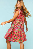 Haptics Full Size Ruffled Printed Dress with Side Pockets - Trendsi - Flyclothing LLC
