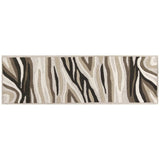 2' X 7' Natural Abstract Waves Wool Runner Rug - Homeroots - Flyclothing LLC
