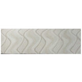2' X 7' Ivory Abstract Waves Wool Runner Rug - Homeroots - Flyclothing LLC