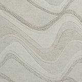 2' X 7' Ivory Abstract Waves Wool Runner Rug - Homeroots - Flyclothing LLC