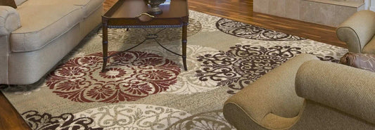 5' X 8' Sage Green Machine Woven Floral Medallion Disk Indoor Area Rug - Homeroots - Flyclothing LLC