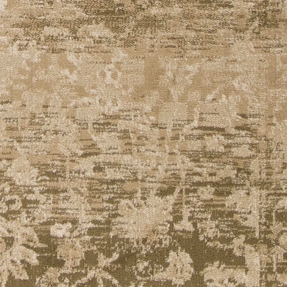 5' X 8' Beige Machine Woven Distressed Floral Traditional Indoor Area Rug - Homeroots - Flyclothing LLC