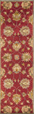 2' X 7' Red Floral Vines Bordered Wool Runner Rug - Homeroots - Flyclothing LLC