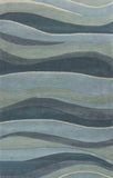 3' X 5' Ocean Blue Teal Hand Tufted Abstract Waves Indoor Area Rug - Homeroots - Flyclothing LLC