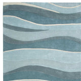 3' X 5' Ocean Blue Teal Hand Tufted Abstract Waves Indoor Area Rug - Homeroots - Flyclothing LLC