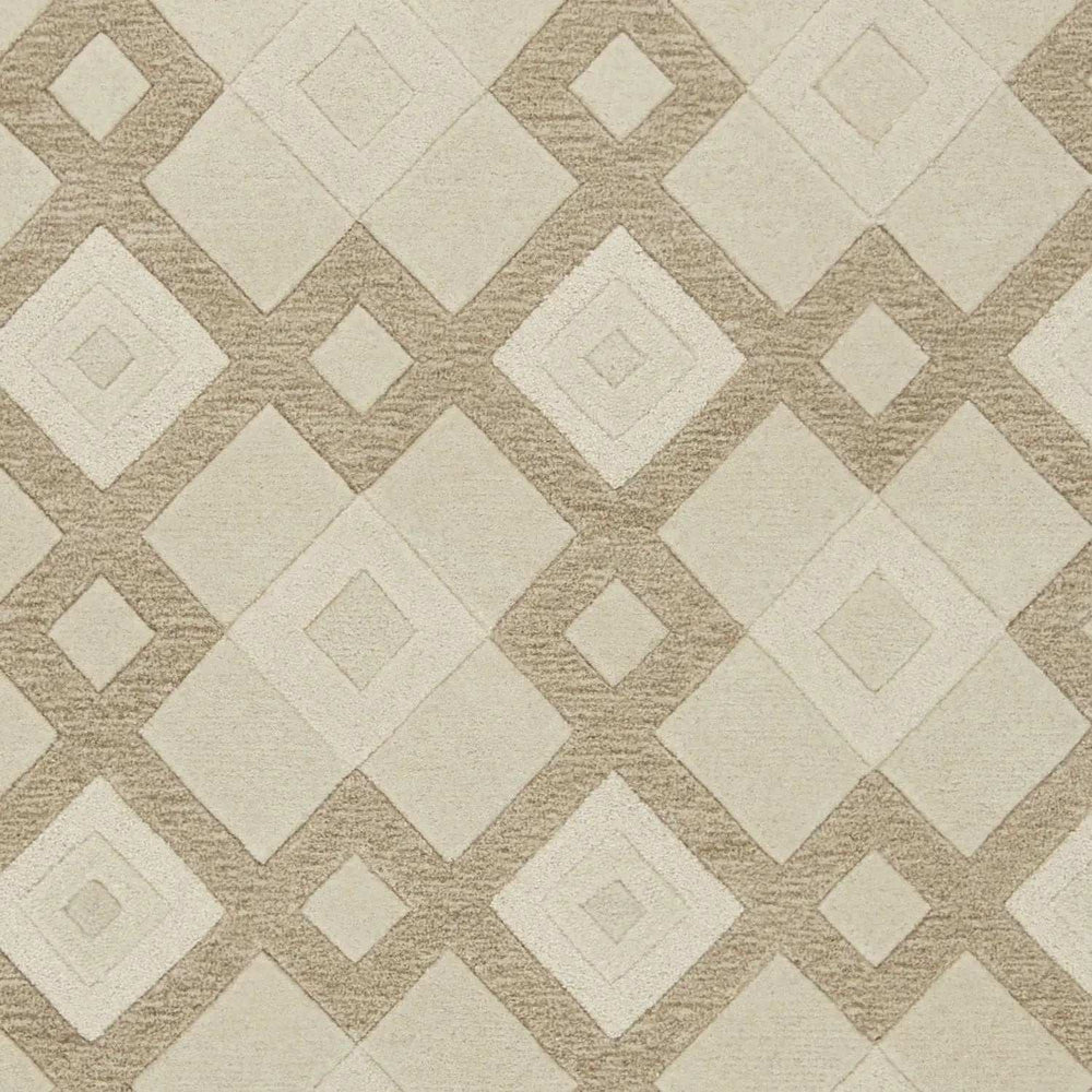3' X 5' Ivory Geometric Diamonds Wool Area Rug - Homeroots - Flyclothing LLC