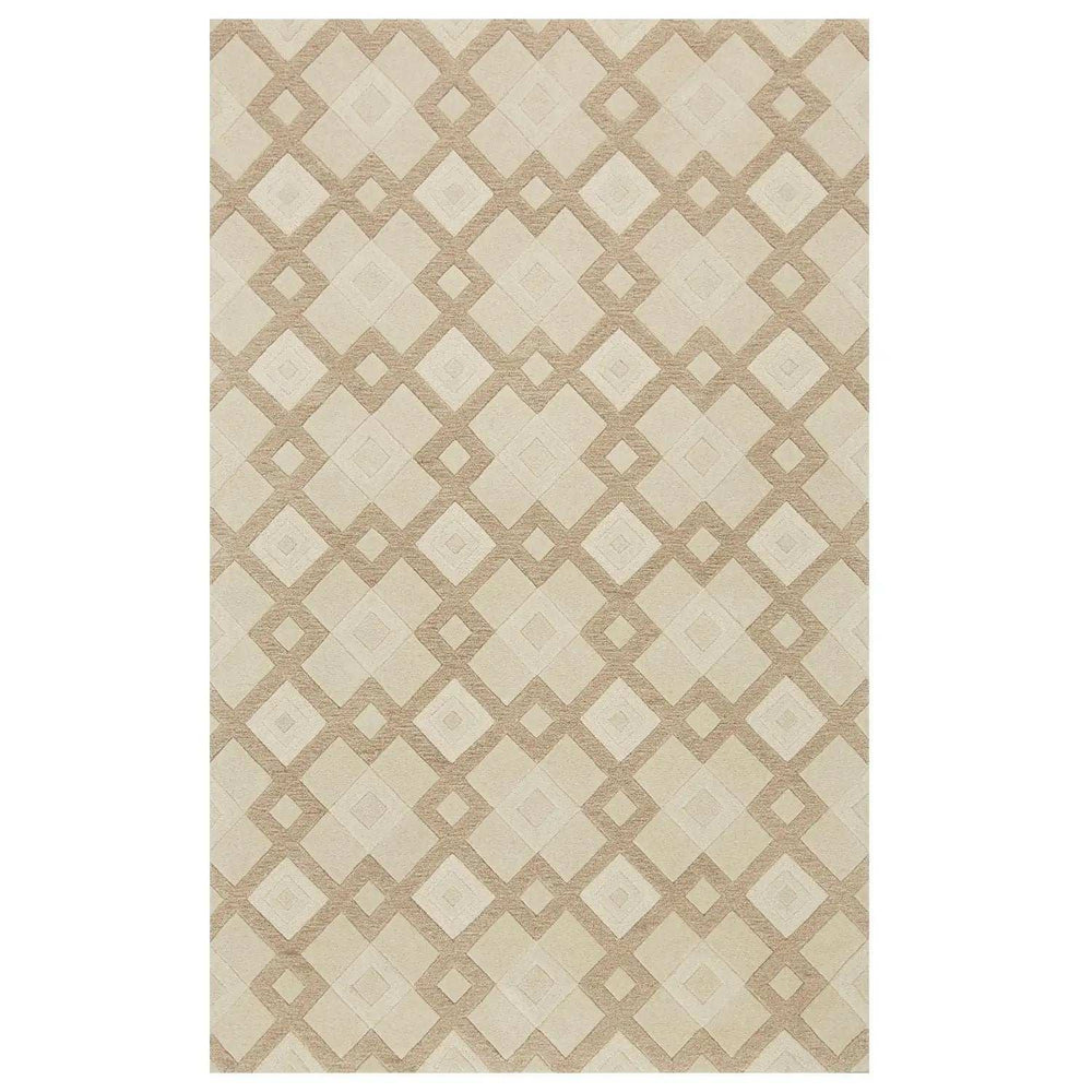 3' X 5' Ivory Geometric Diamonds Wool Area Rug - Homeroots - Flyclothing LLC