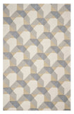 3' X 5' Ivory Or Grey Geometric Wool Area Rug - Homeroots - Flyclothing LLC