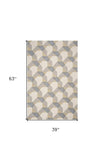 3' X 5' Ivory Or Grey Geometric Wool Area Rug - Homeroots - Flyclothing LLC
