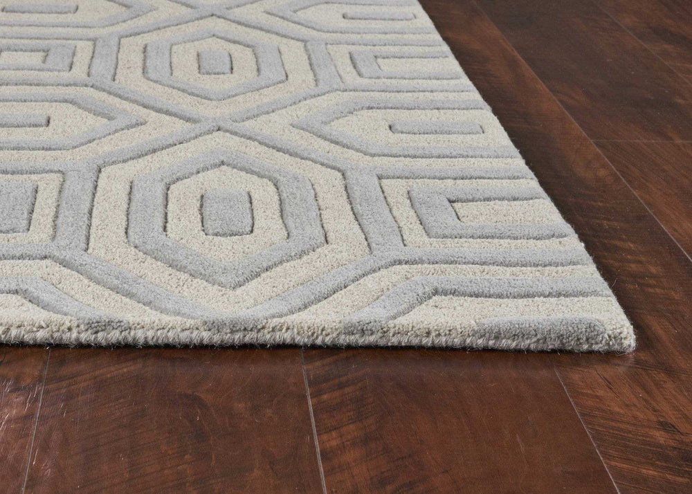 3' X 5' Grey Hand Tufted Geometric Indoor Area Rug - Homeroots - Flyclothing LLC