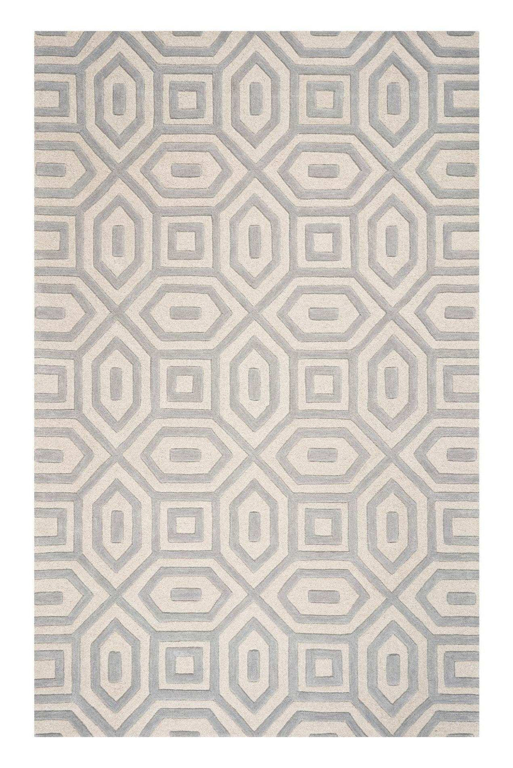 3' X 5' Grey Hand Tufted Geometric Indoor Area Rug - Homeroots - Flyclothing LLC