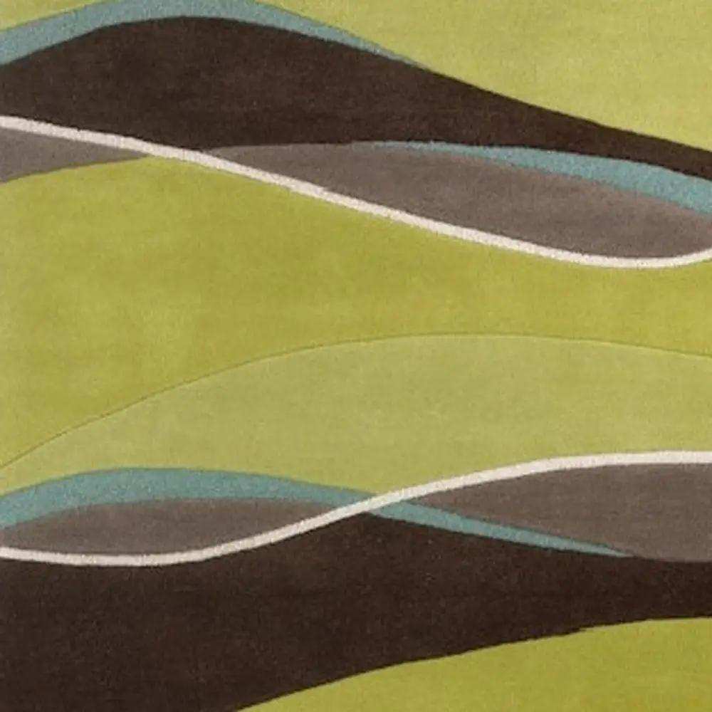 3' X 5' Lime And Mocha Wool Handmade Area Rug - Homeroots - Flyclothing LLC