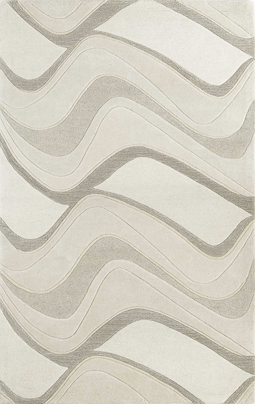 3' X 5' Ivory Hand Tufted Abstract Waves Indoor Area Rug - Homeroots - Flyclothing LLC