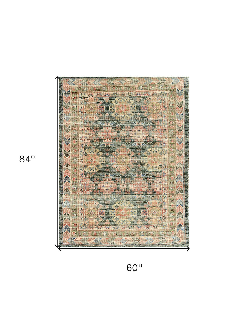 5' X 7' Charcoal Southwestern Hand Woven Distressed Area Rug - Homeroots - Flyclothing LLC
