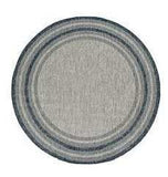 8' Round Blue and Gray Round Striped Indoor Outdoor Area Rug - Homeroots - Flyclothing LLC