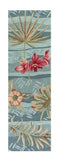 2' X 7' Seafoam Tropical Leaves Runner Rug - Homeroots - Flyclothing LLC