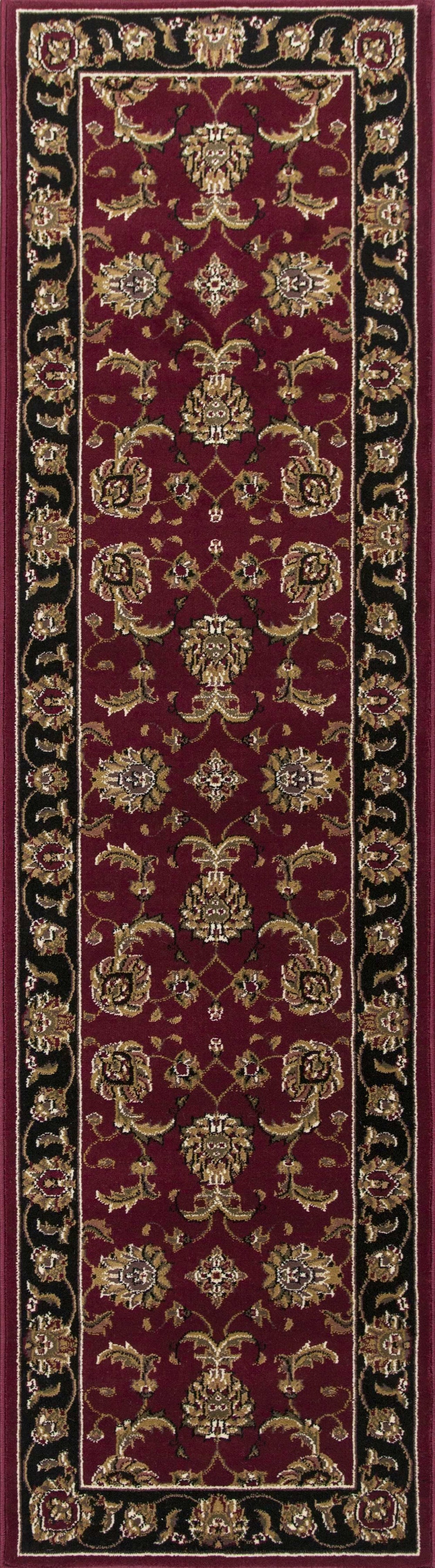 5' X 8' Red Black Machine Woven Floral Traditional Indoor Area Rug - Homeroots - Flyclothing LLC