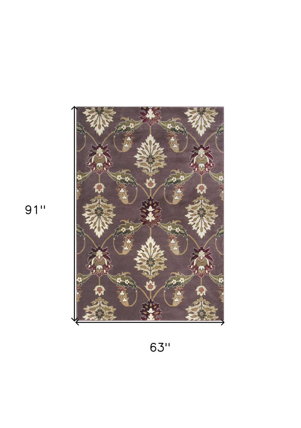 5' X 8' Purple Area Rug - Homeroots - Flyclothing LLC