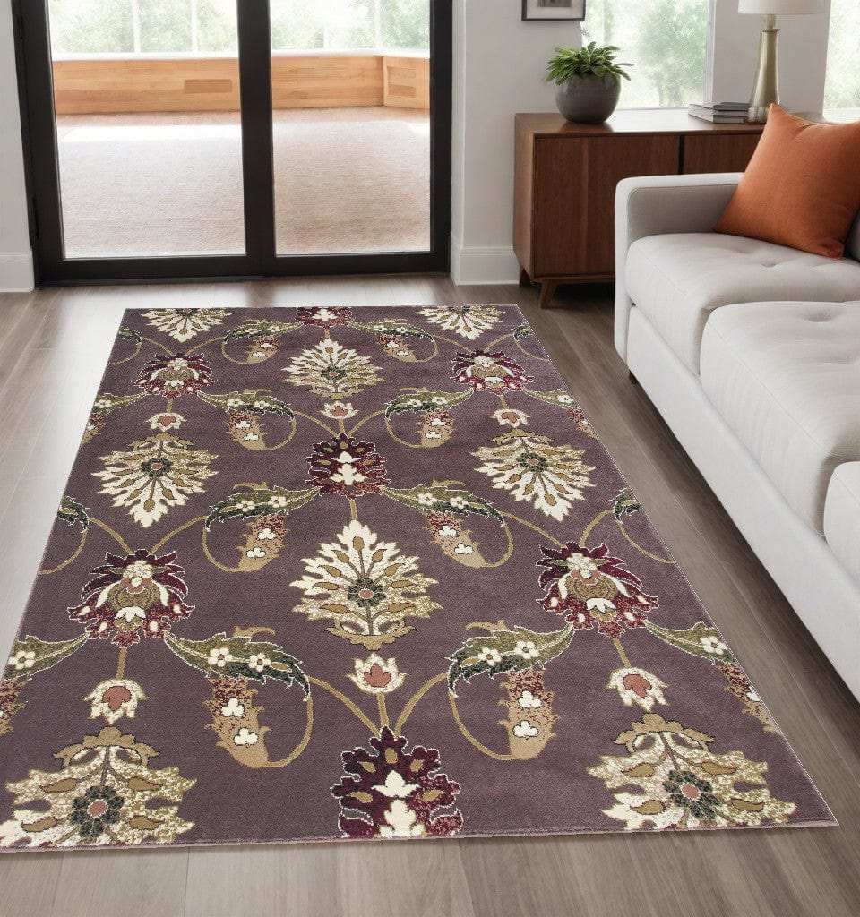 5' X 8' Purple Area Rug - Homeroots - Flyclothing LLC