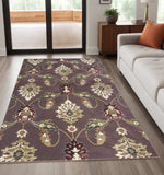 5' X 8' Purple Area Rug - Homeroots - Flyclothing LLC