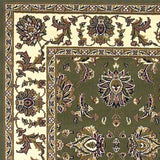 5' X 8' Green Ivory Machine Woven Floral Traditional Indoor Area Rug - Homeroots - Flyclothing LLC