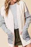 Open Front Long Sleeve Striped Cardigan with Pockets - Trendsi - Flyclothing LLC