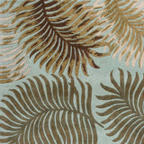 3' X 5' Aqua Fern Leaves Wool Area Rug - Homeroots - Flyclothing LLC