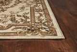 5' X 8' Ivory Machine Woven Hand Carved Floral Medallion Indoor Area Rug - Homeroots - Flyclothing LLC