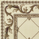 5' X 8' Ivory Machine Woven Hand Carved Fleur De Lis Indoor Area Rug - Homeroots - Flyclothing LLC