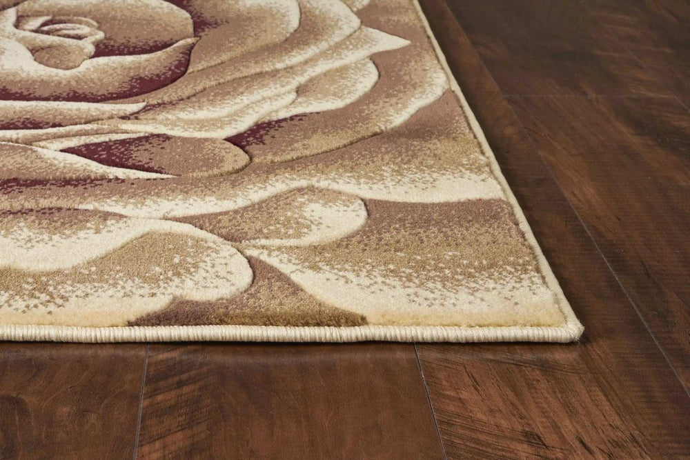 5' X 8' Ivory Floral Indoor Area Rug - Homeroots - Flyclothing LLC