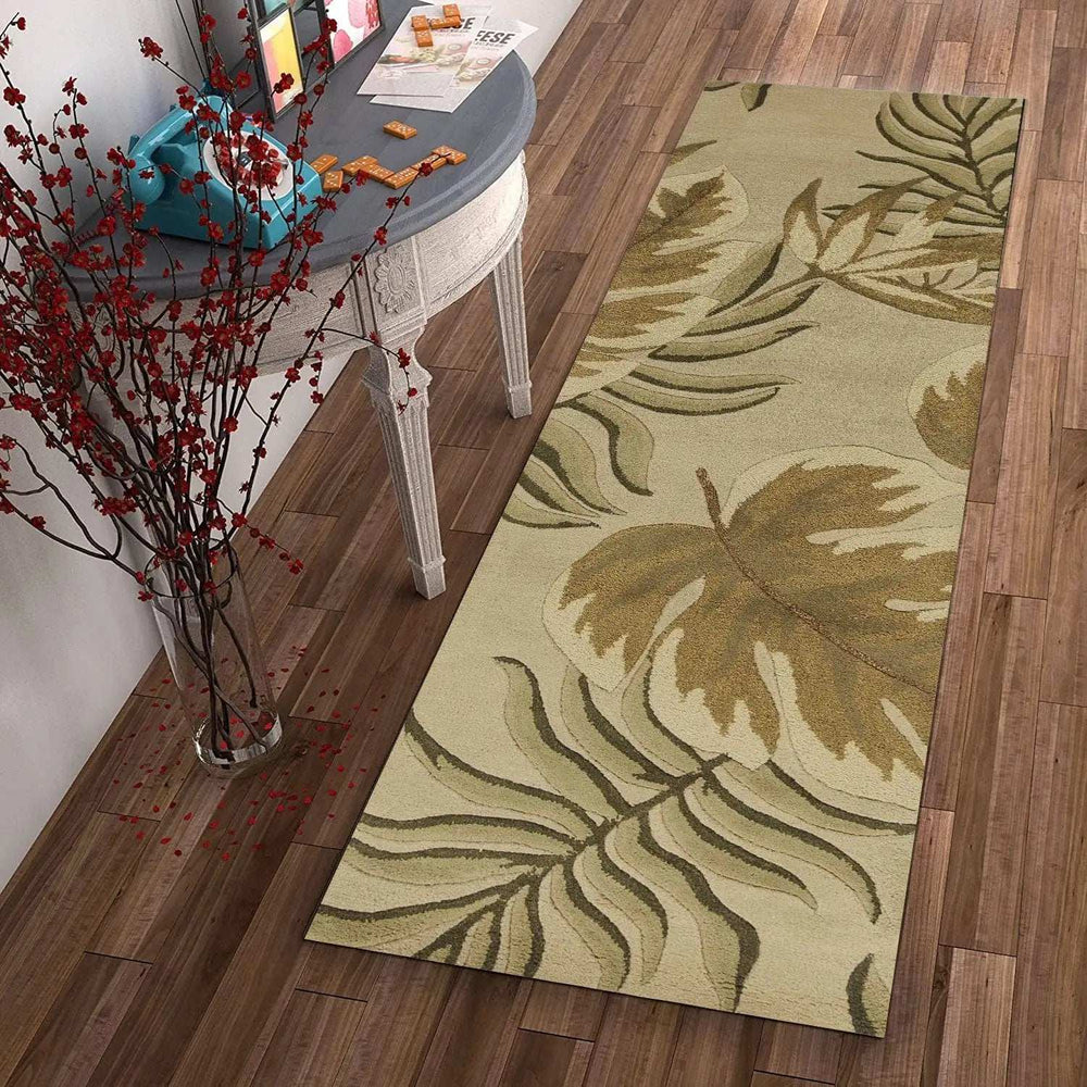 8' Sand Beige Wool Handmade Runner Rug - Homeroots - Flyclothing LLC