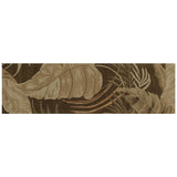 8' Mocha Brown Hand Tufted Tropical Leaves Indoor Runner Rug - Homeroots - Flyclothing LLC