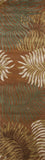 8' Rust Orange Hand Tufted Tropical Leaves Indoor Runner Rug - Homeroots - Flyclothing LLC